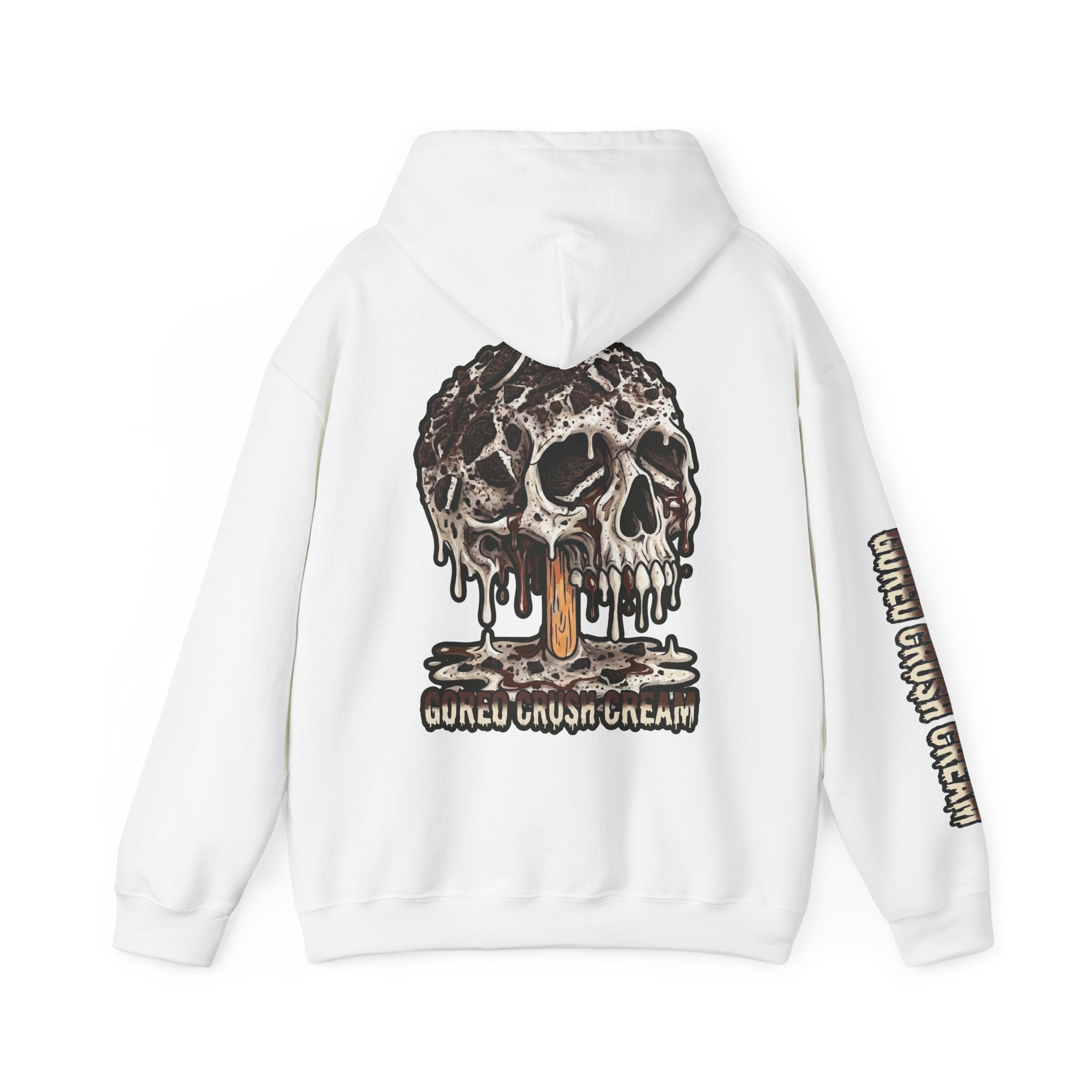 Skullcream-Goreo Crush Cream Hoodie | Dripping Skull Graphic