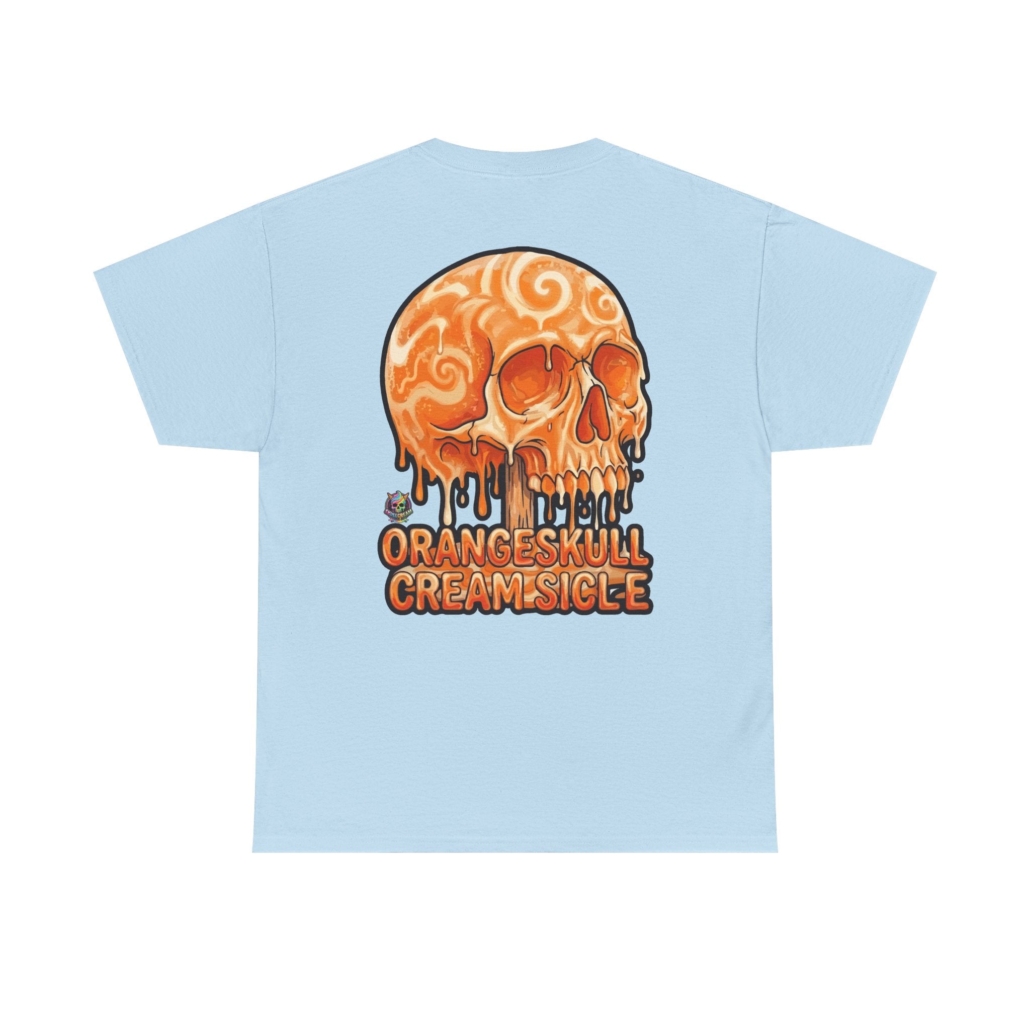 Skullcream-Orangeskull Cream Sickle T-Shirt | Colorful Drip Graphic Tee