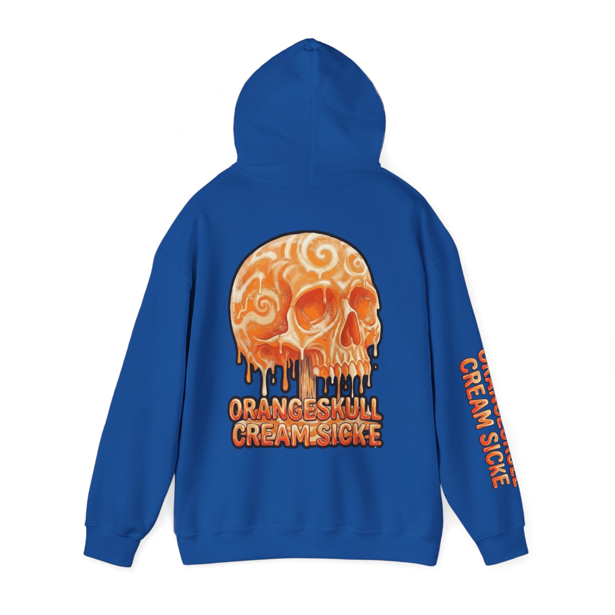 Skullcream-Orangeskull Cream Sickle Hoodie | Dripping Skull Graphic