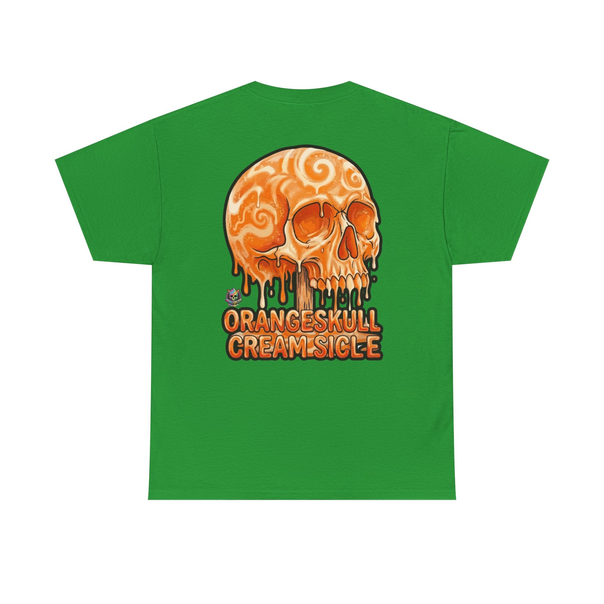 Skullcream-Orangeskull Cream Sickle T-Shirt | Colorful Drip Graphic Tee
