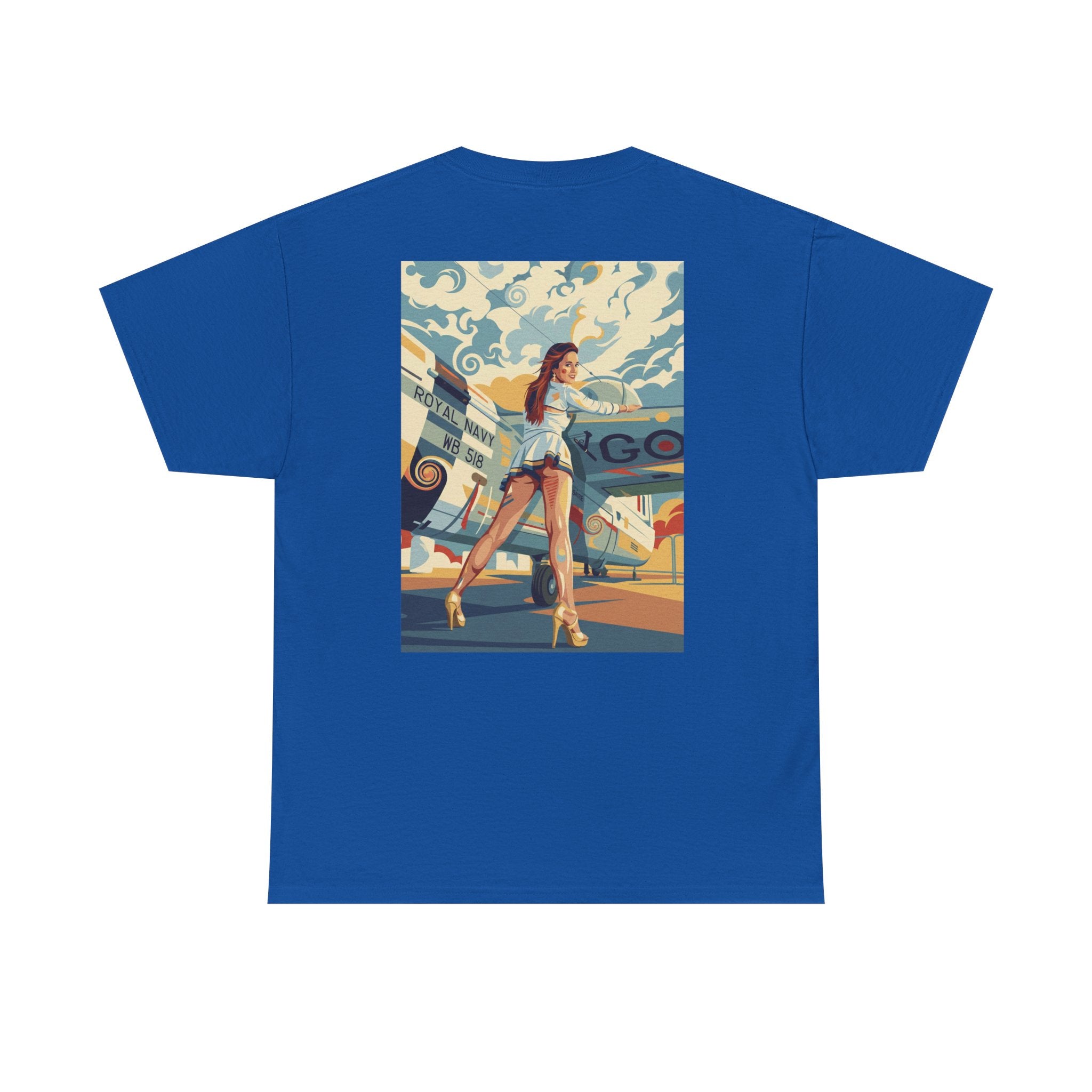 Yes Sir-Pin Up Stewardess T-Shirt | Parental Advisory  for the Bearded